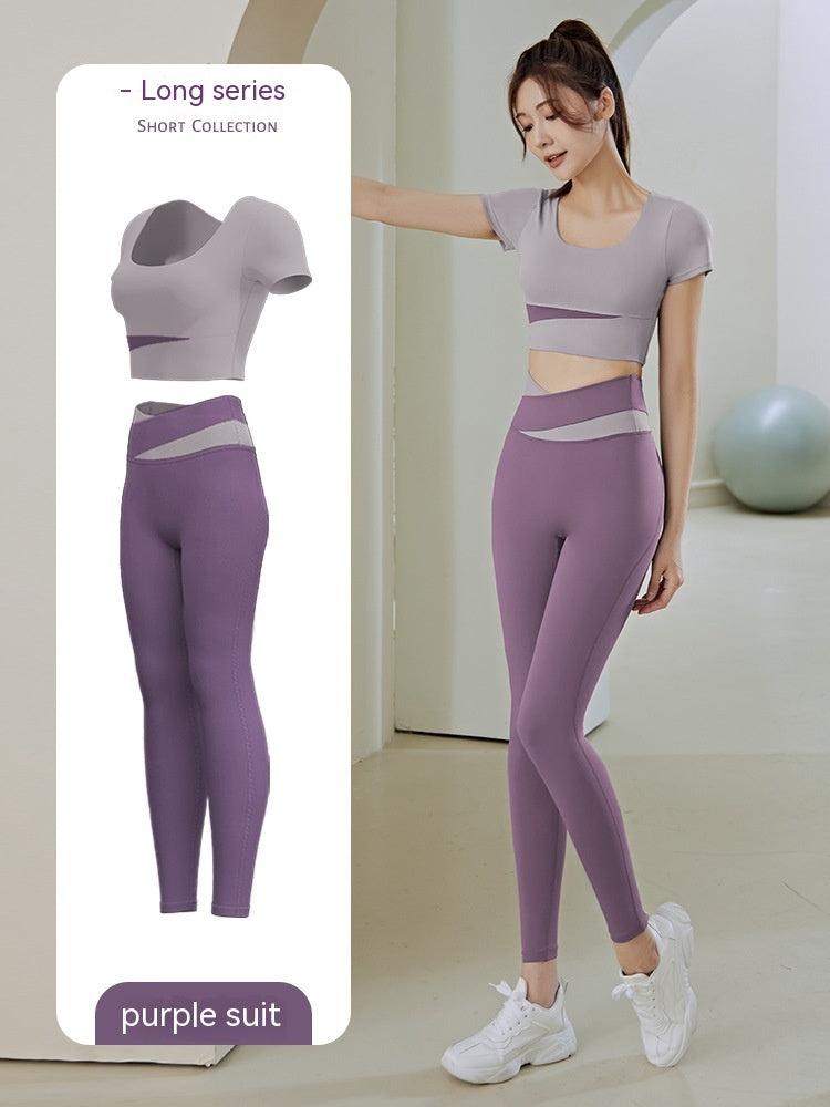 Women's One-piece Chest Pad Top Pants Workout Clothes Suit