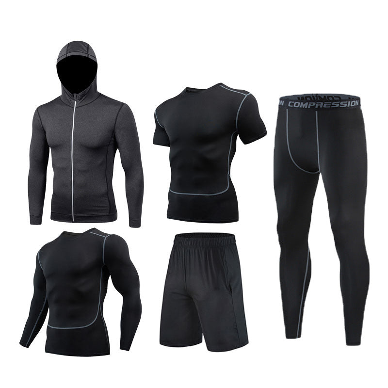 5-Piece Men’s Training Suit - Quick-Dry Running Set
