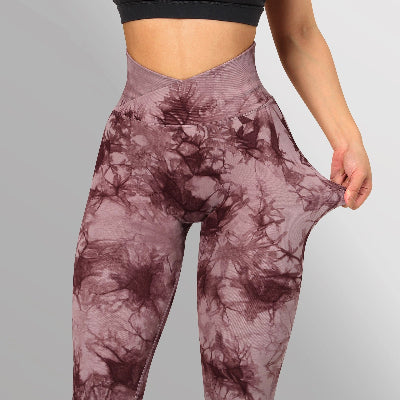 Women’s Seamless Yoga Leggings – Tie‑Dye Push Up Fit