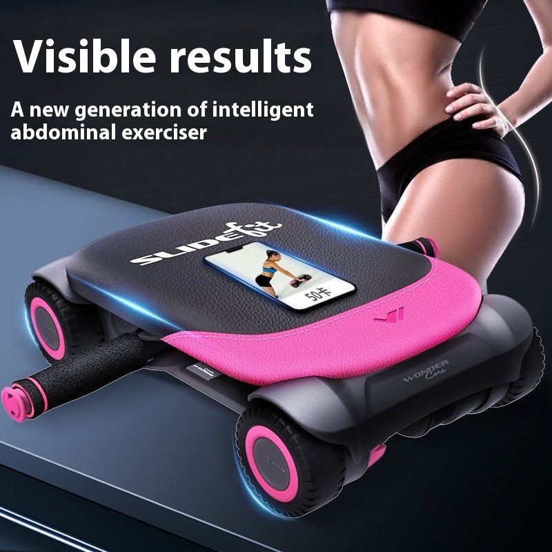 Automatic Rebound Ab Wheel – Four‑Wheel Home Core Trainer
