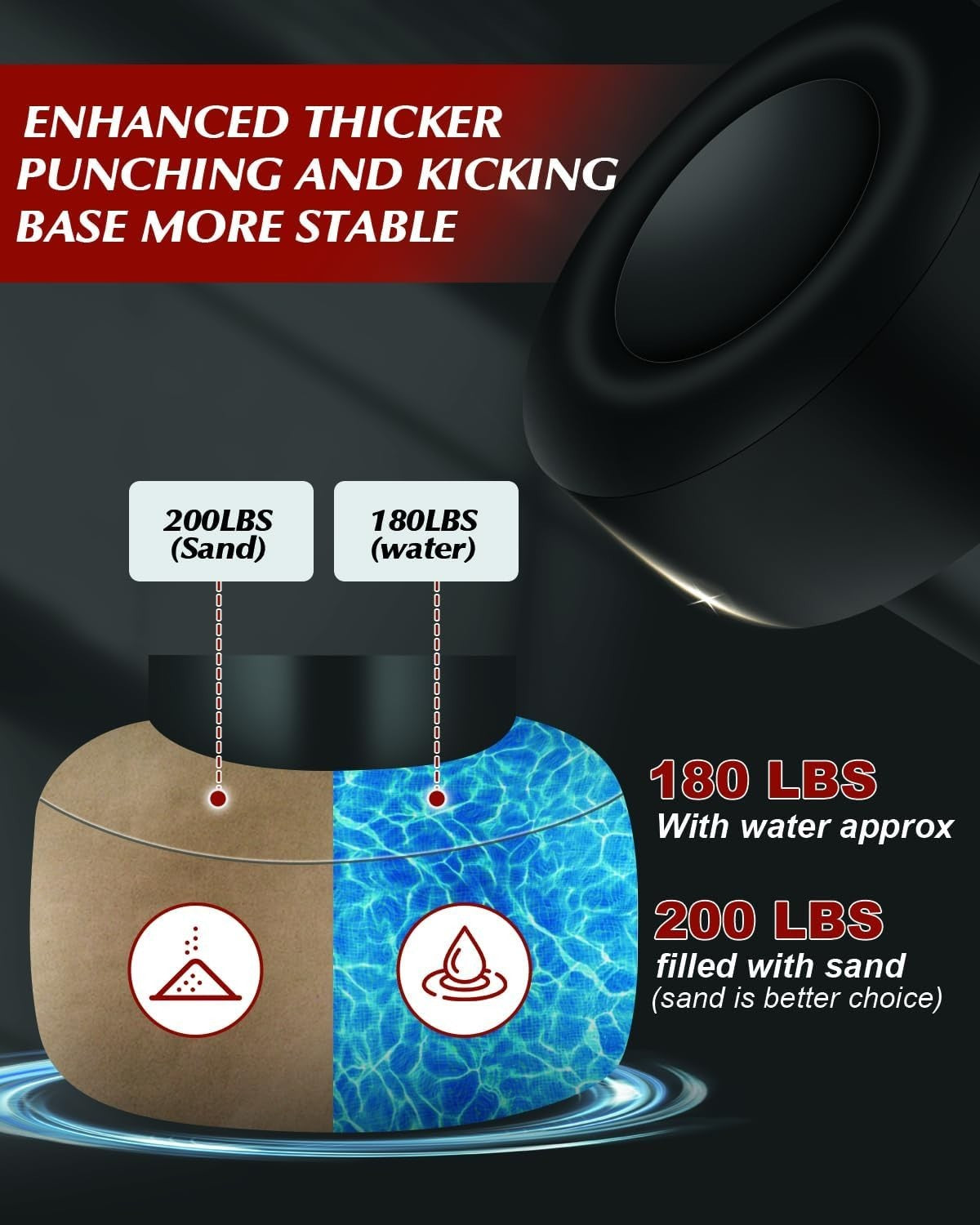 Heavy Punching Bag Boxing Free Standing Fitness MMA Fitness Training Equipment
