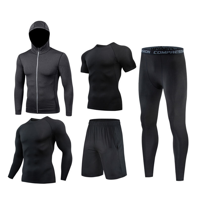 5-Piece Men’s Training Suit - Quick-Dry Running Set
