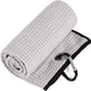 Microfiber Waffle Pattern Golf Towel | Club Groove Cleaner Brush | Foldable Divot Tool with Magnetic Ball Marker (Gray Towel/Brush/Fish Divot)