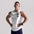 Front view of white MoLiFang bouncy air-layer vest on model
