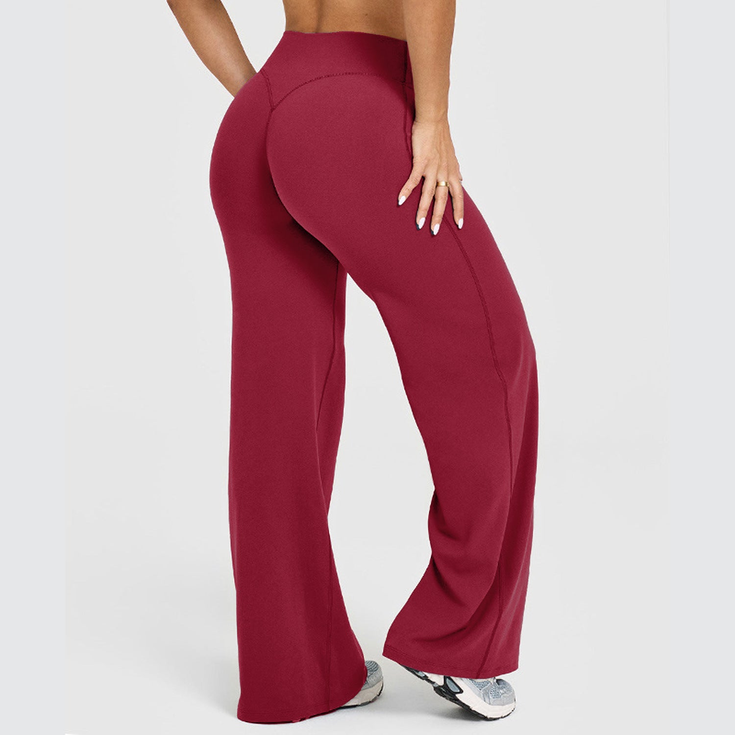 High Waisted Straight Leg Yoga Pants with Pockets