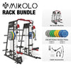 Smith Machine Home Gym, 2200 Lbs Power Rack Cage with Cable Crossover, Weight Bar, 360° Landmine, Barbell Holders and Other Attachments, Total Body Strength Training Cage