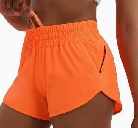Women 3 inch athletic shorts high waist quick dry breathable running workout design with zipper pocket