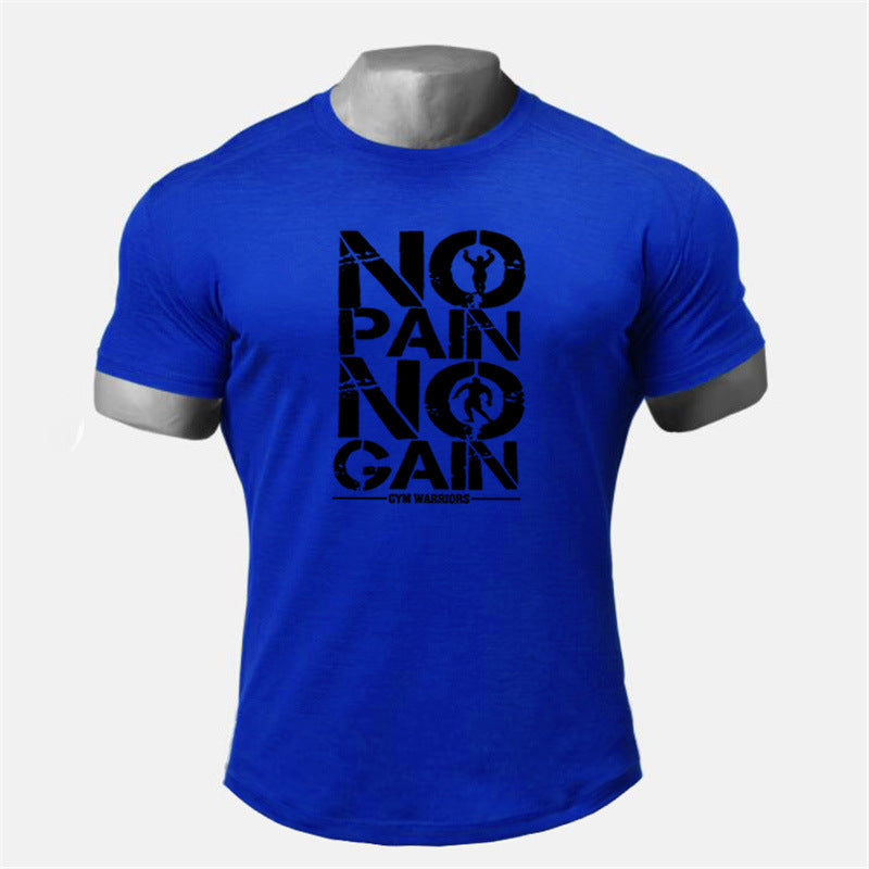 Men's workout short sleeve T-shirt with round hem and round neck in multiple colors for training