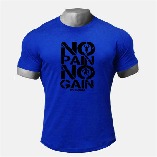 Men's workout short sleeve T-shirt with round hem and round neck in multiple colors for training