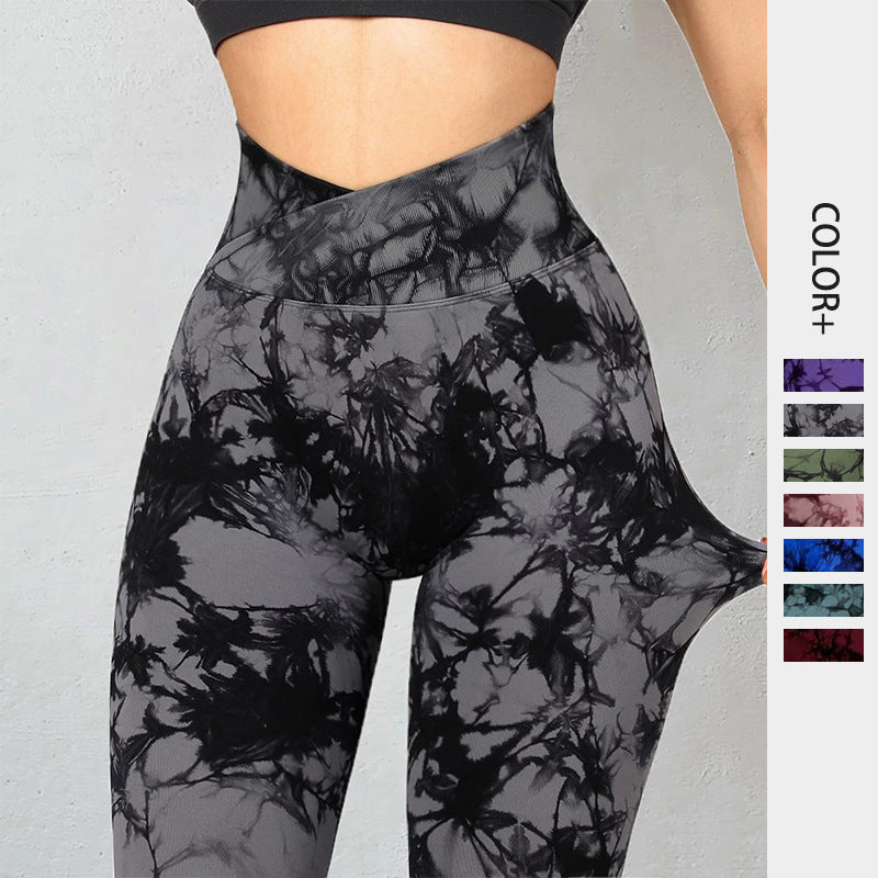 Women’s Seamless Yoga Leggings – Tie‑Dye Push Up Fit
