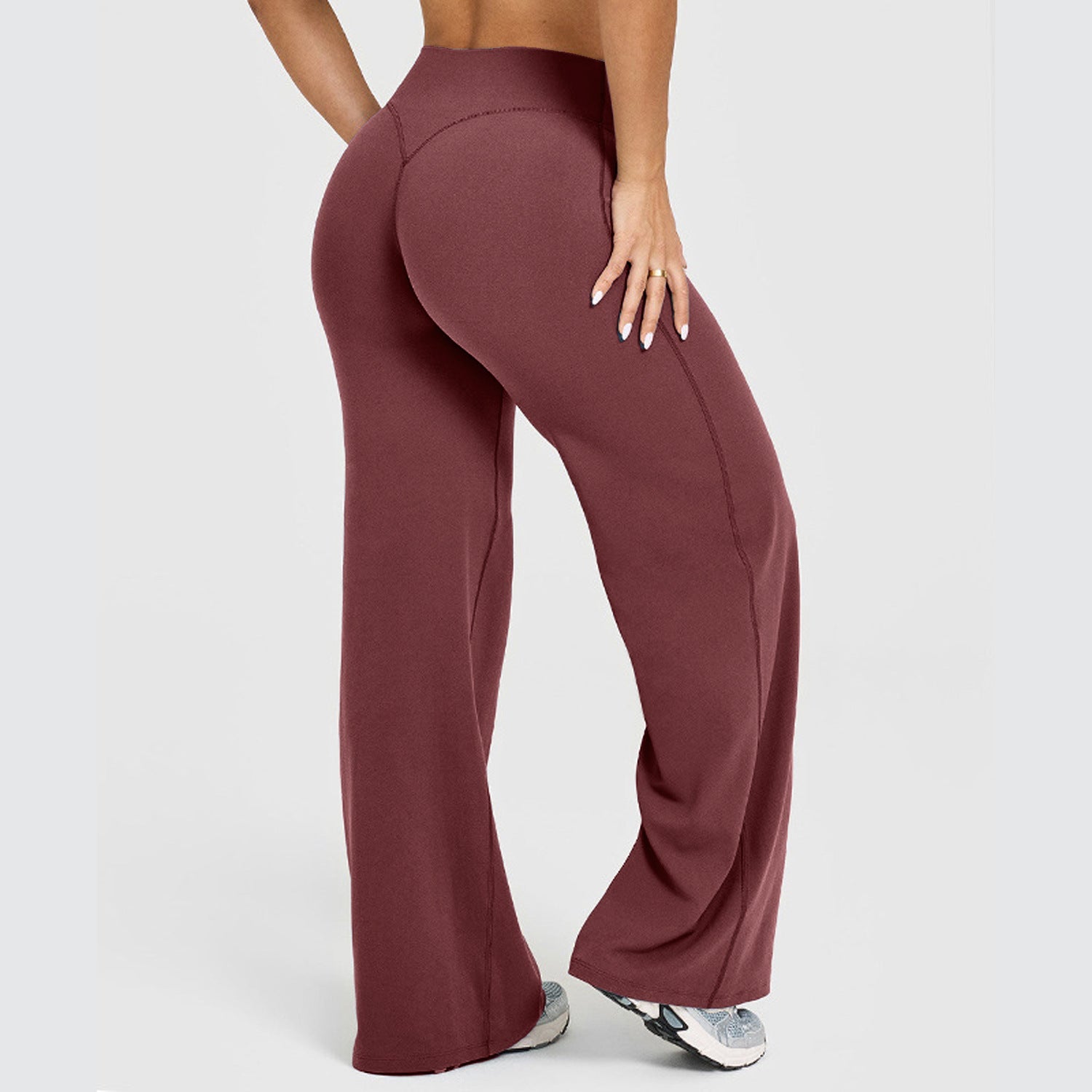 High Waisted Straight Leg Yoga Pants with Pockets