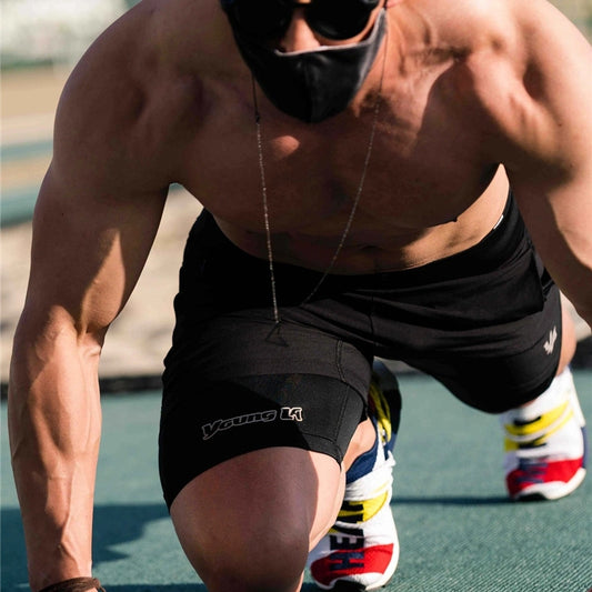 Men’s 2-in-1 Running Shorts – Quick-Dry Gym & Training