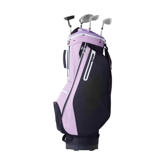 Golf Cart Bag With 14 Way Organizer Divider Top, 36” Multiple Pockets Premium Cart Bag, Durable Golf Bags With Handles & Dust Cover & Detachable Strap For Men & Women, Black Purple