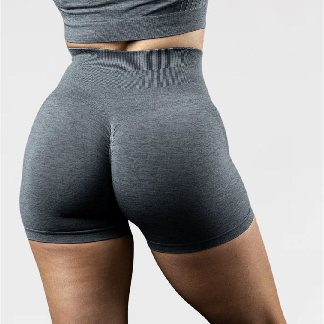 Urban Bloom: Side Jacquard Fitness Shorts – High-Stretch Performance