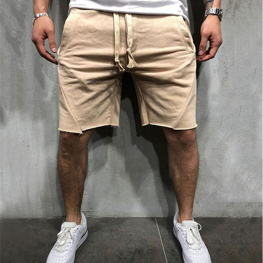 Men's Gym Sports Shorts in Light Beige - Lightweight Comfortable Training Fit | GearrUp