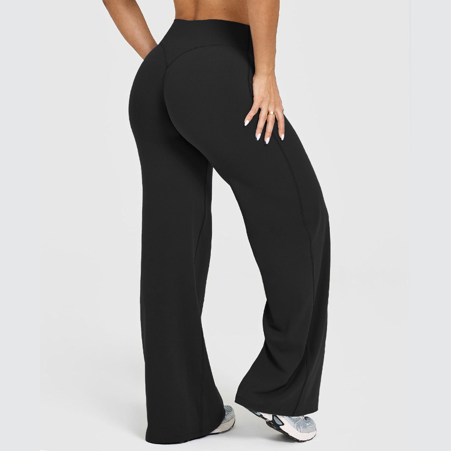 High Waisted Straight Leg Yoga Pants with Pockets