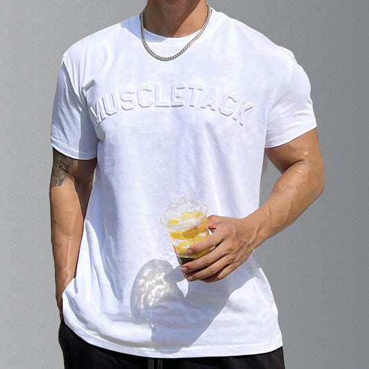 Men's sports loose cotton workout short sleeve T-shirt in multiple solid colors with raglan sleeves