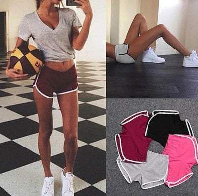 women wearing new summer shorts casual workout skinny waistband