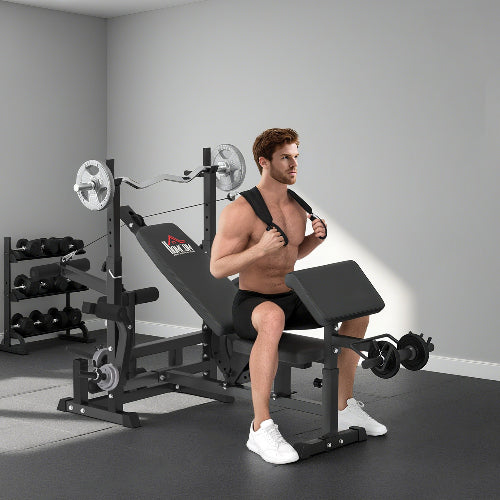 6‑in‑1 Adjustable Weight Bench with Leg Extension & Preacher Curl