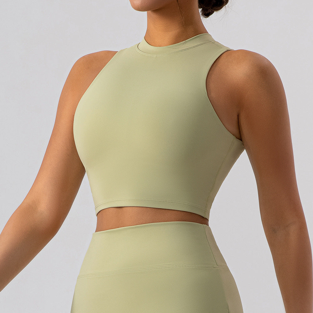 Women’s Beauty‑Back Half‑Turtleneck Yoga Top