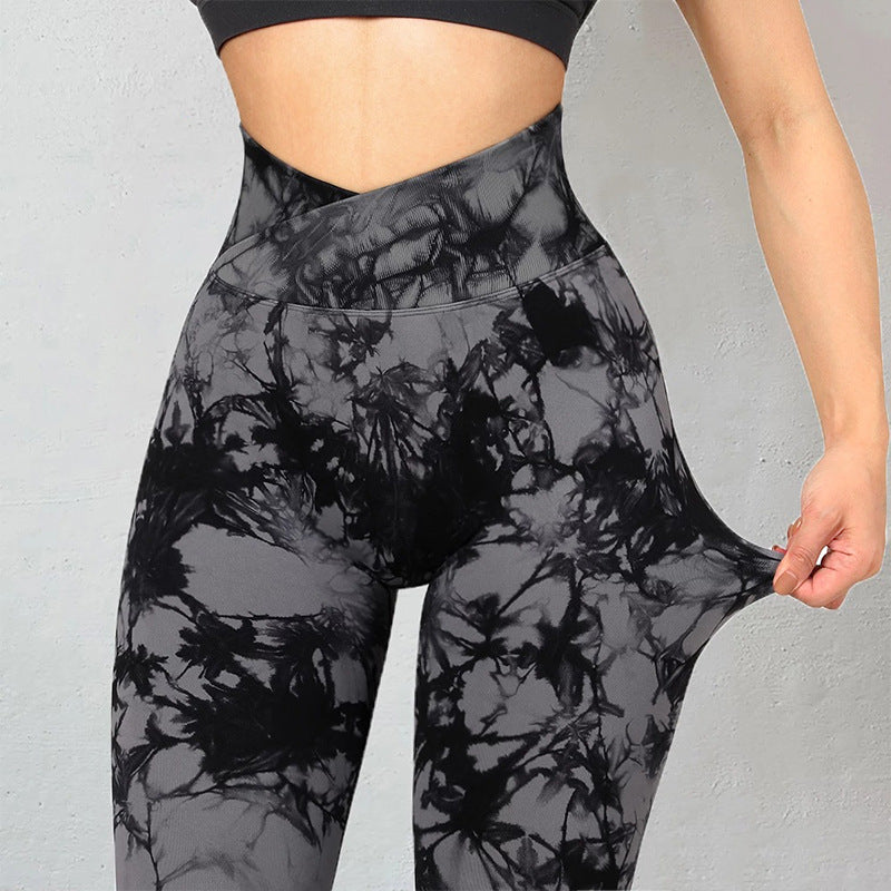 Women’s Seamless Yoga Leggings – Tie‑Dye Push Up Fit