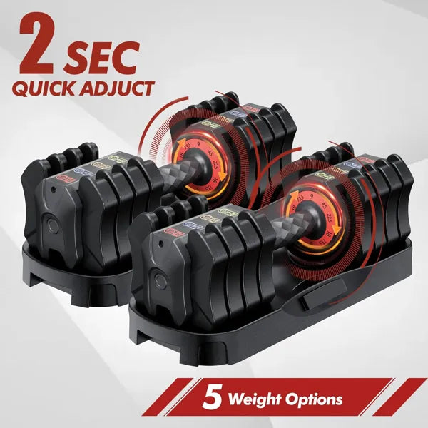 Home Gym Elite Adjustable Dumbbell – 5-Level Precision Weight Set