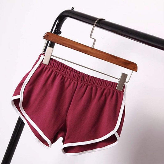 women wearing new casual summer skinny workout shorts with waistband