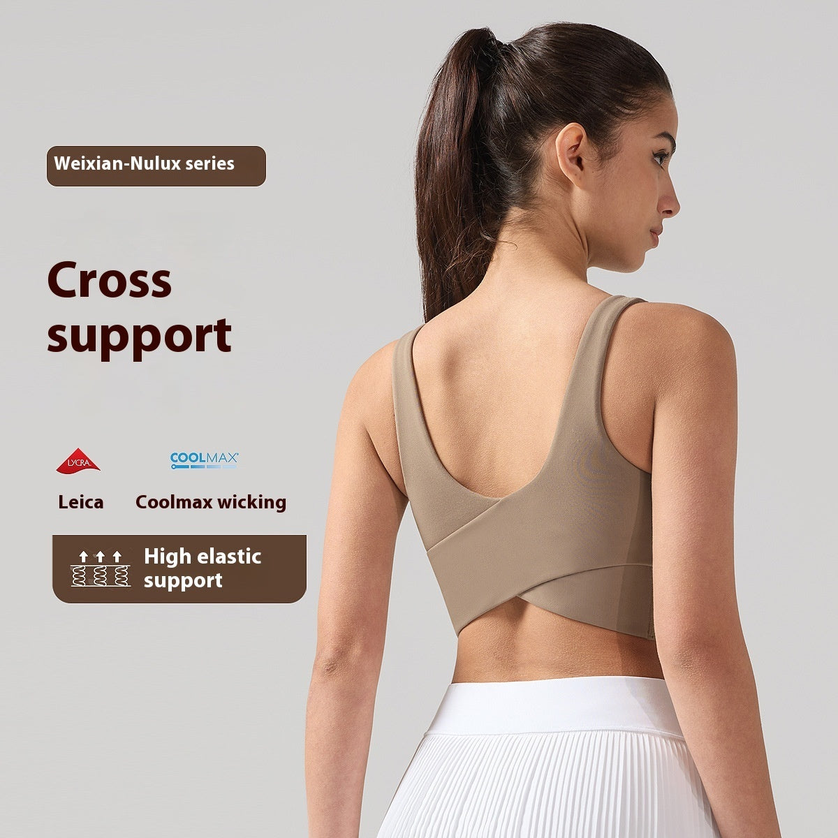 High Elasticity Shock-absorbing Fitness Bra With Breathability