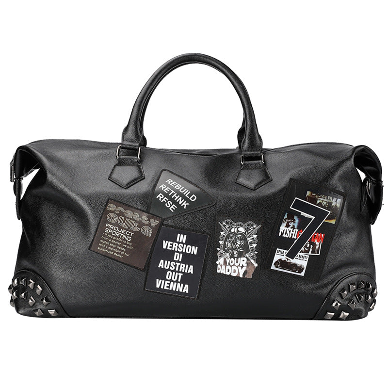 High quality thick PU leather gym bag with adjustable shoulder strap and multiple compartments for business and leisure use
