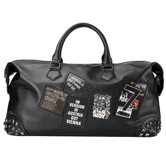 High quality thick PU leather gym bag with adjustable shoulder strap and multiple compartments for business and leisure use