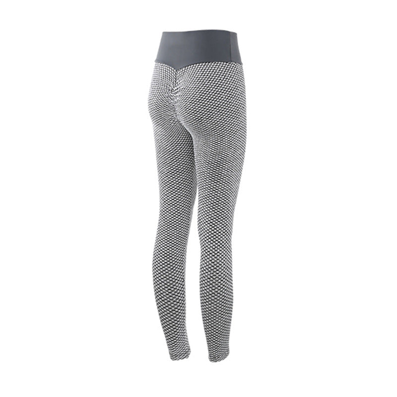 Urban Check Seamless Yoga Leggings – High-Waist Plaid Performance