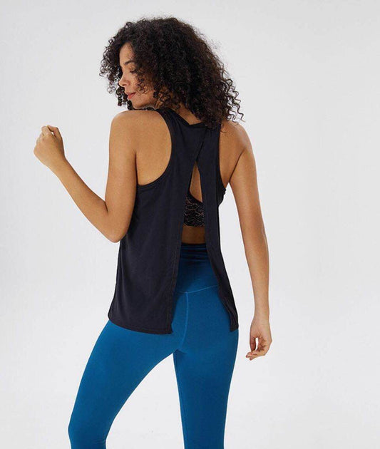 Women wearing loose yoga top sports shirts in various colors and sizes for workouts