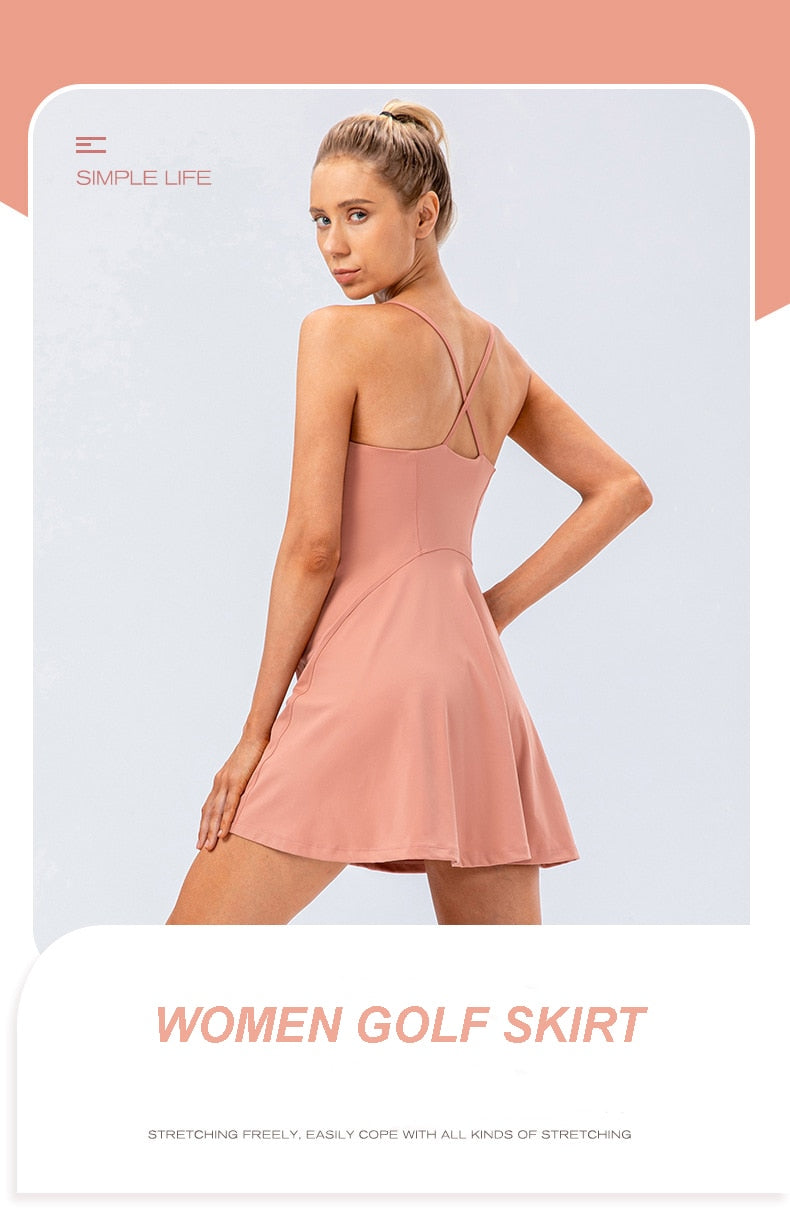 Women's tennis dress with shorts set, product detail 1
