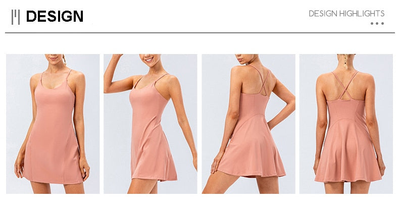 Women's tennis dress with shorts set, product detail 3