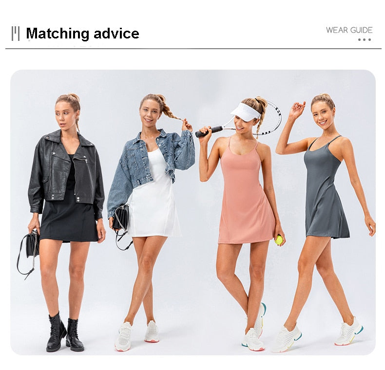 Women's tennis dress with shorts set, product detail 8