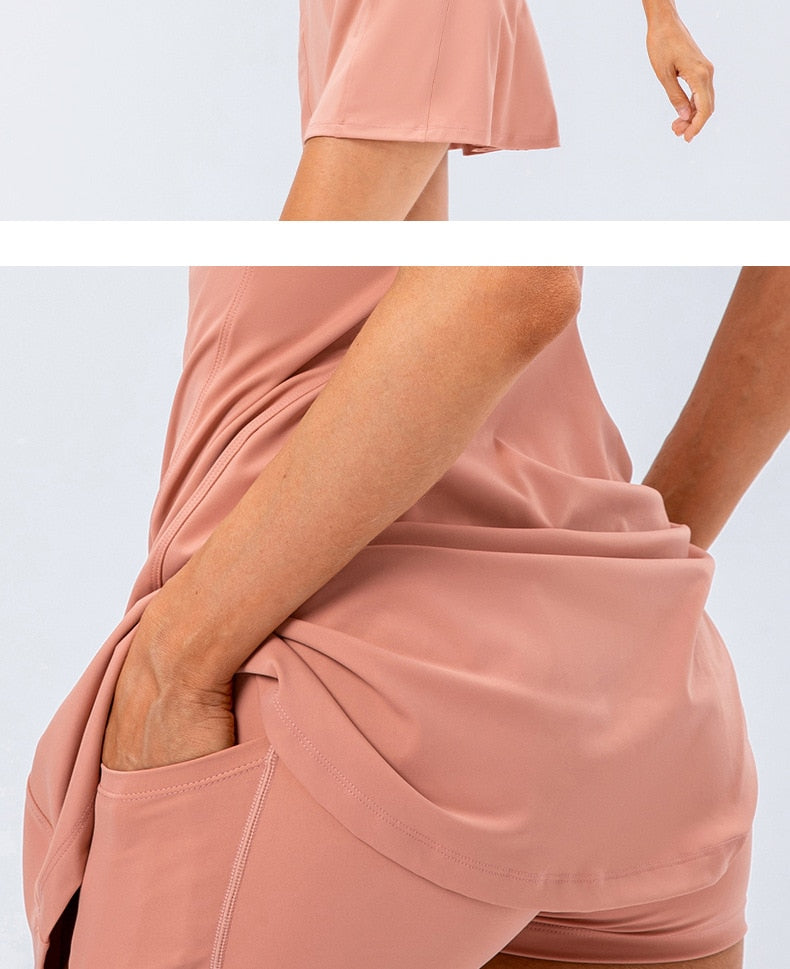 Women's tennis dress with shorts set, product detail 12