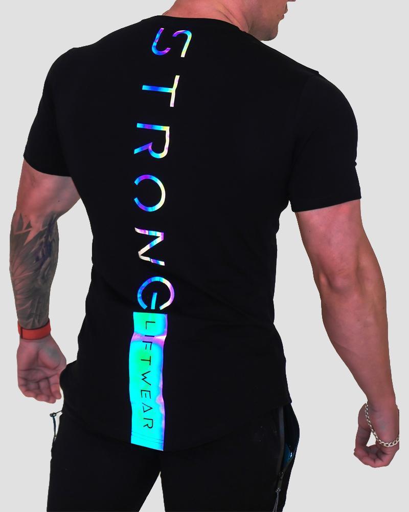 Men's slim-fit cotton gym t-shirt, detail view 2