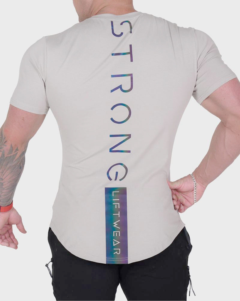 Men's slim-fit cotton gym t-shirt, detail view 5