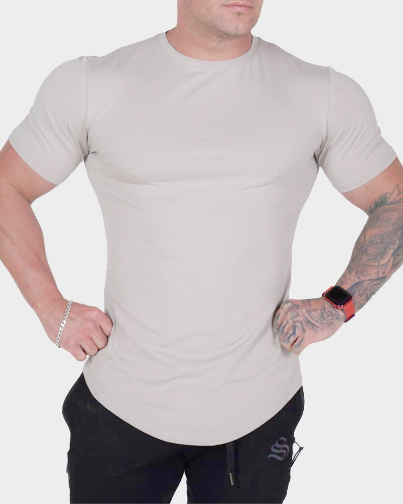Men's slim-fit cotton gym t-shirt, detail view 7
