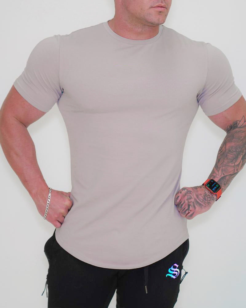 Men's slim-fit cotton gym t-shirt, detail view 8