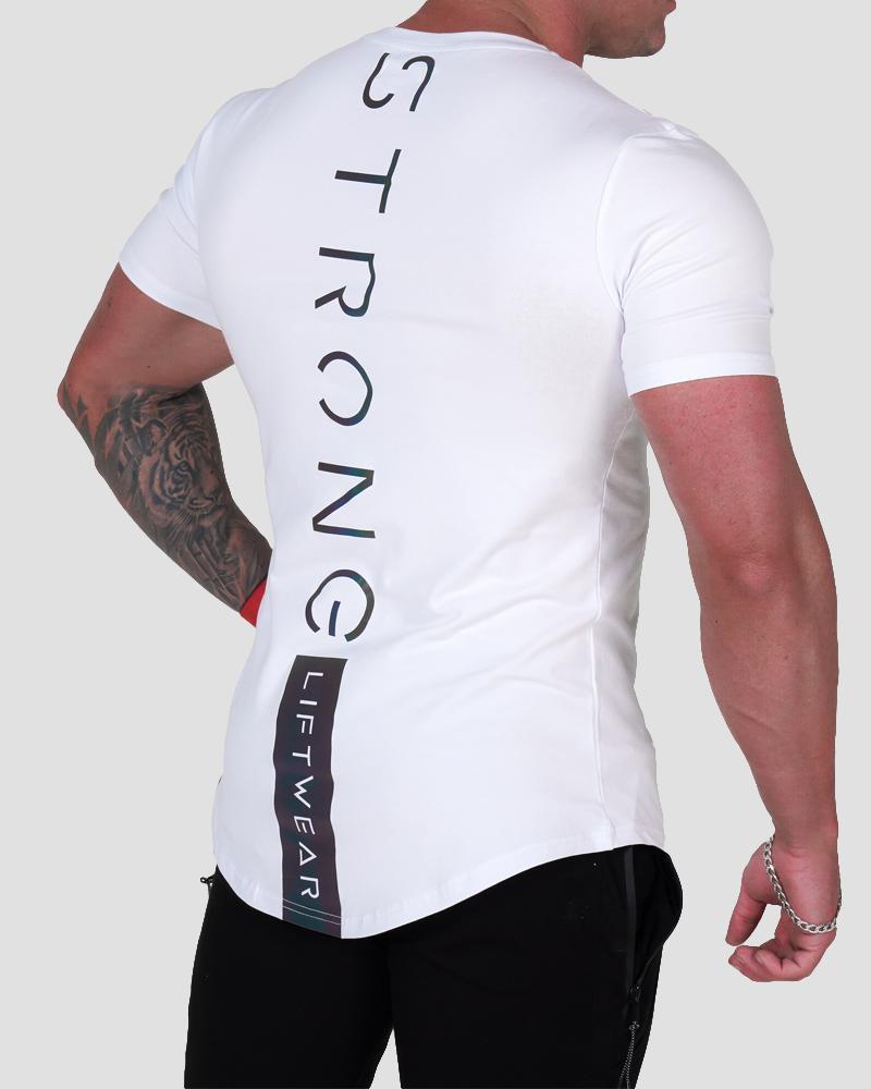 Men's slim-fit cotton gym t-shirt, detail view 10