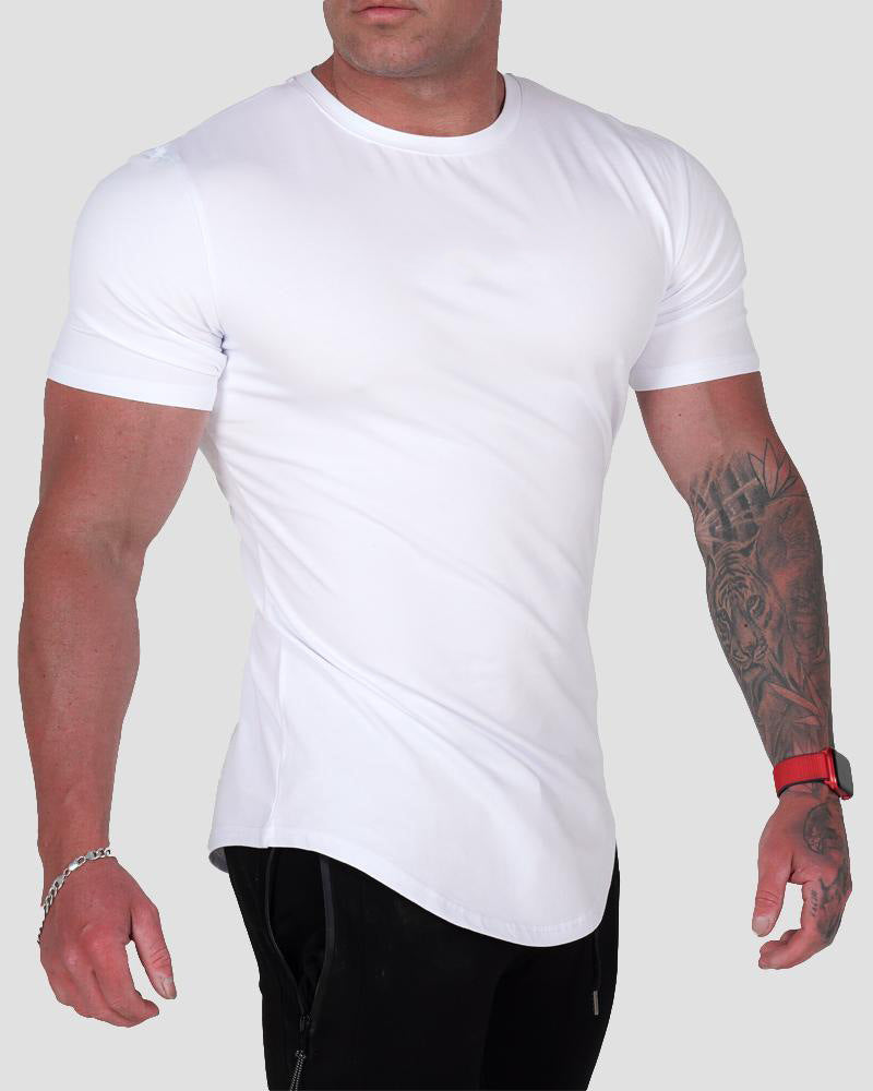 Men's slim-fit cotton gym t-shirt, detail view 11