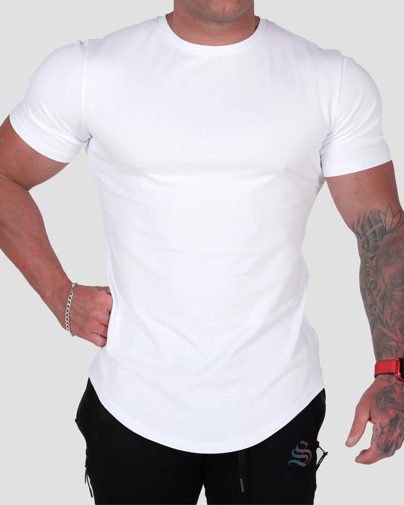 Men's slim-fit cotton gym t-shirt, detail view 13