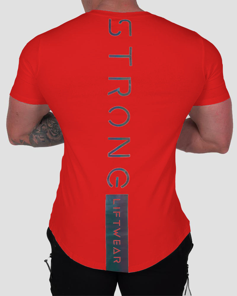 Men's slim-fit cotton gym t-shirt, detail view 21