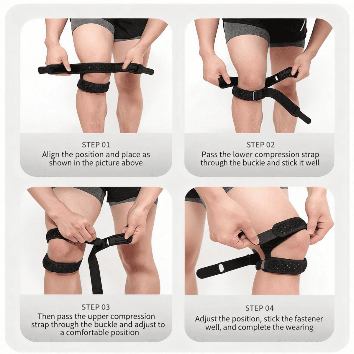 Pro-Guard Dual Patella Knee Strap – Adjustable Silicone Shock Support