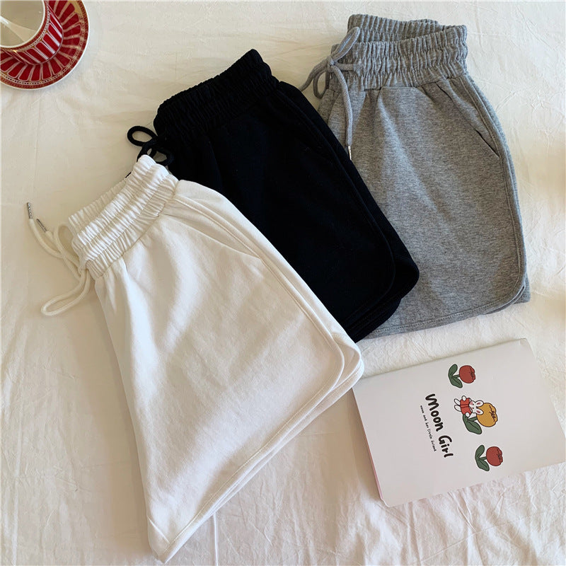 Women's high-waist wide-leg cotton shorts, product detail 4