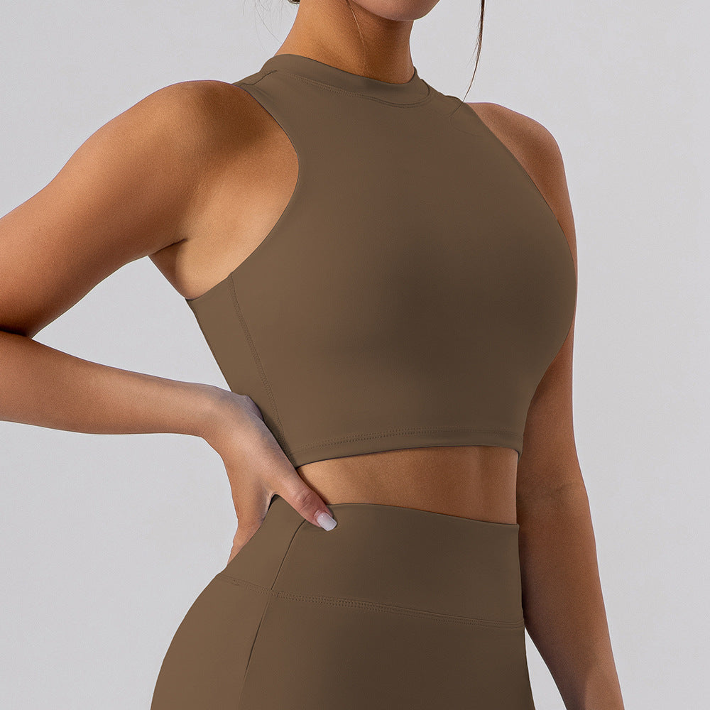 Women’s Beauty‑Back Half‑Turtleneck Yoga Top