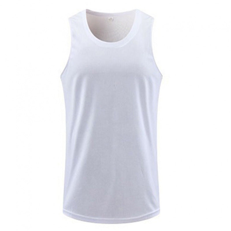 Men's breathable ice silk sports vest sleeveless workout t-shirt in black and other colors