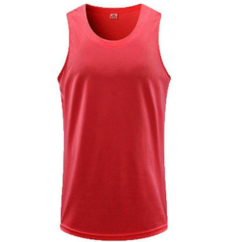 Men's breathable ice silk sports vest sleeveless workout t-shirt in black