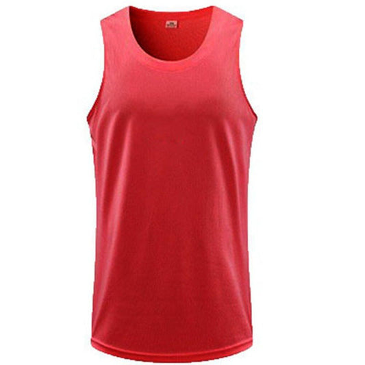 Men's breathable ice silk sports vest sleeveless workout t-shirt in black